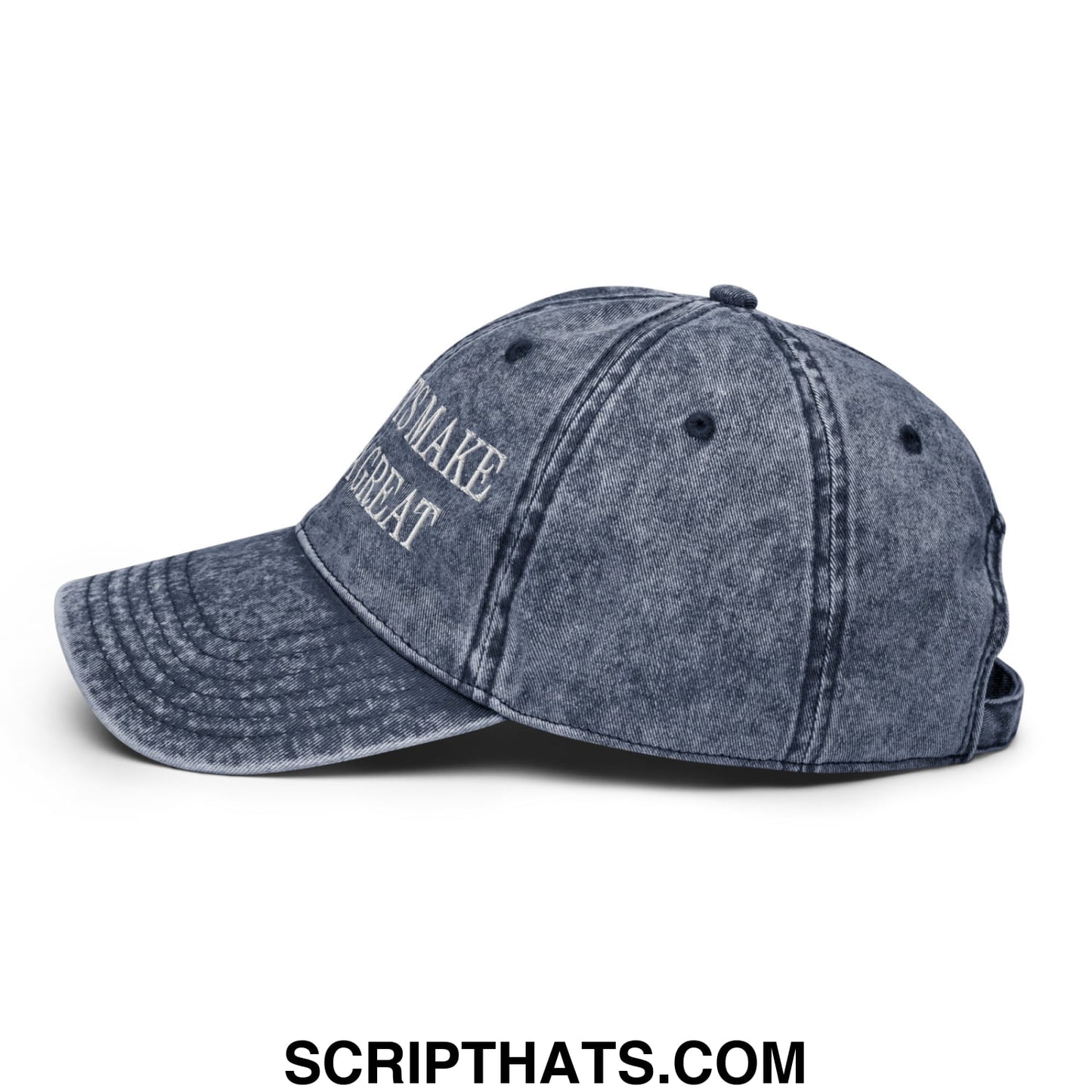Immigrants Make America Great Embroidered Unstructured Denim Dad Hat Navy