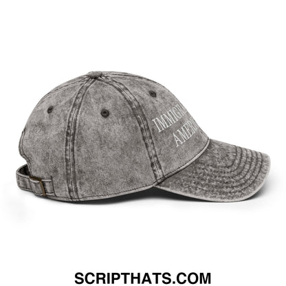 Immigrants Make America Great Embroidered Unstructured Denim Dad Hat Charcoal Grey