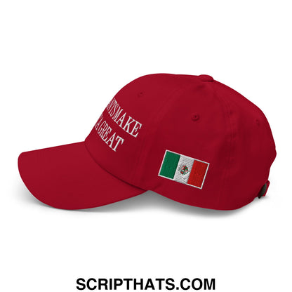Immigrants Make America Great Mexico Flag Embroidered Unstructured Dad Hat Cranberry