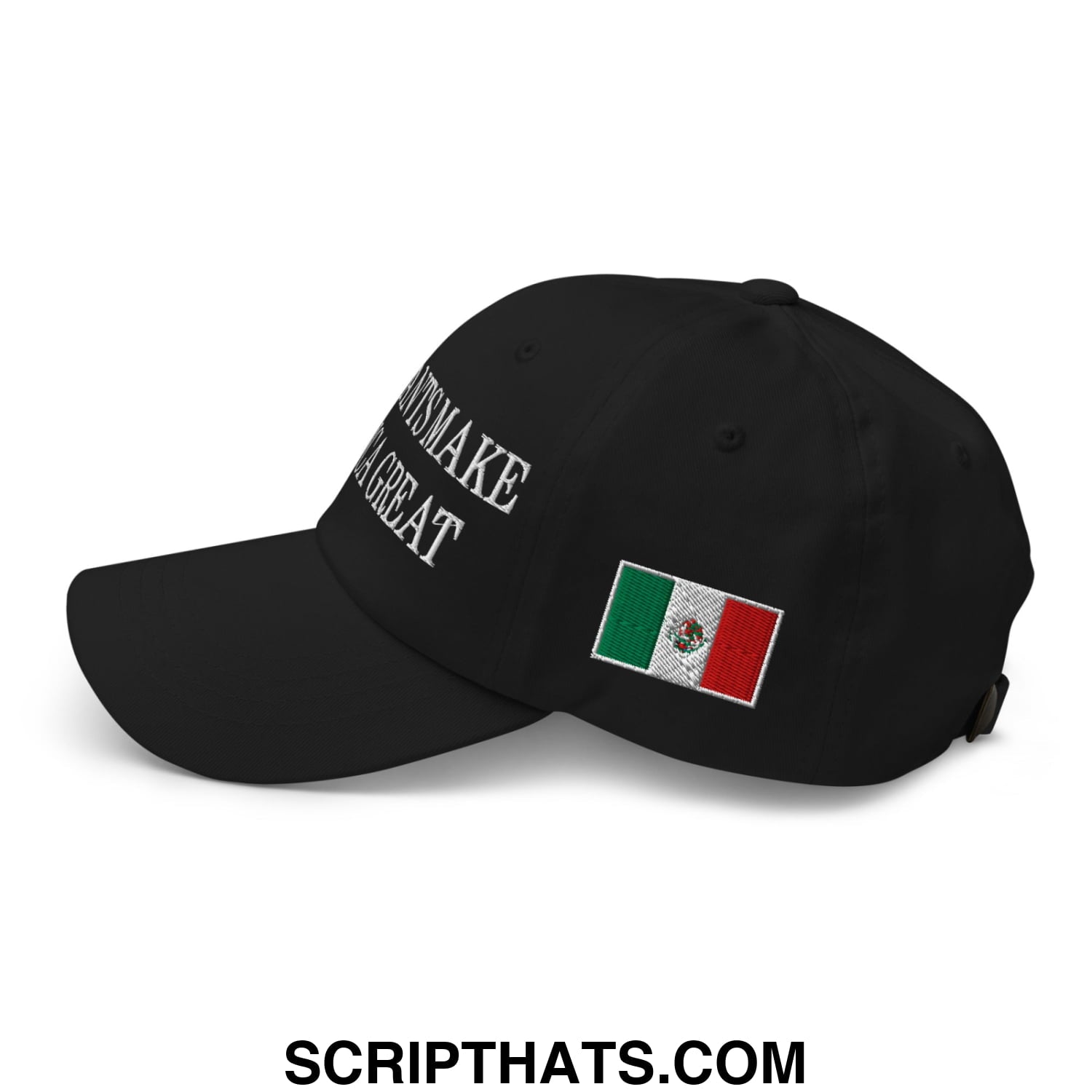 Immigrants Make America Great Mexico Flag Embroidered Unstructured Dad Hat Black