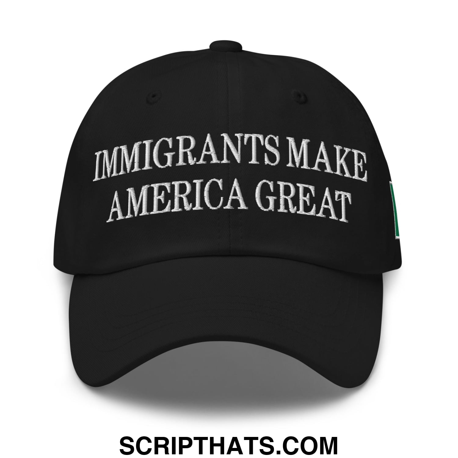 Immigrants Make America Great Mexico Flag Embroidered Unstructured Dad Hat Black