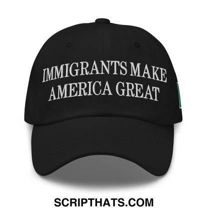 Immigrants Make America Great Mexico Flag Embroidered Unstructured Dad Hat Black