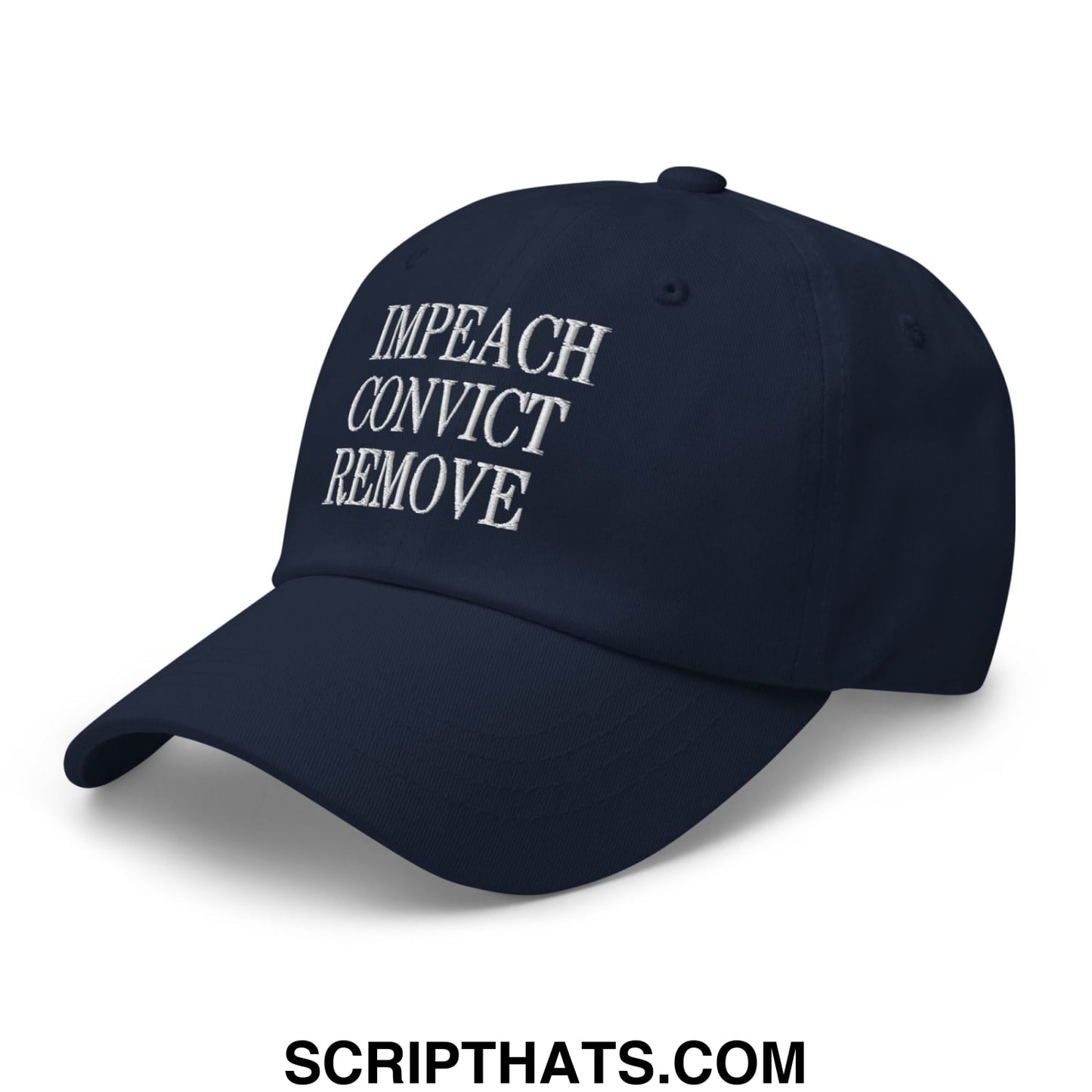 Impeach Convict Remove Embroidered Unstructured Dad Hat Navy