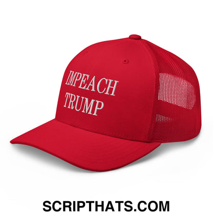 Impeach Trump Embroidered Mesh Trucker Hat Red