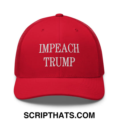 Impeach Trump Embroidered Mesh Trucker Hat Red