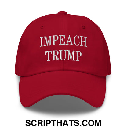 Impeach Trump Embroidered Unstructured Dad Hat Cranberry