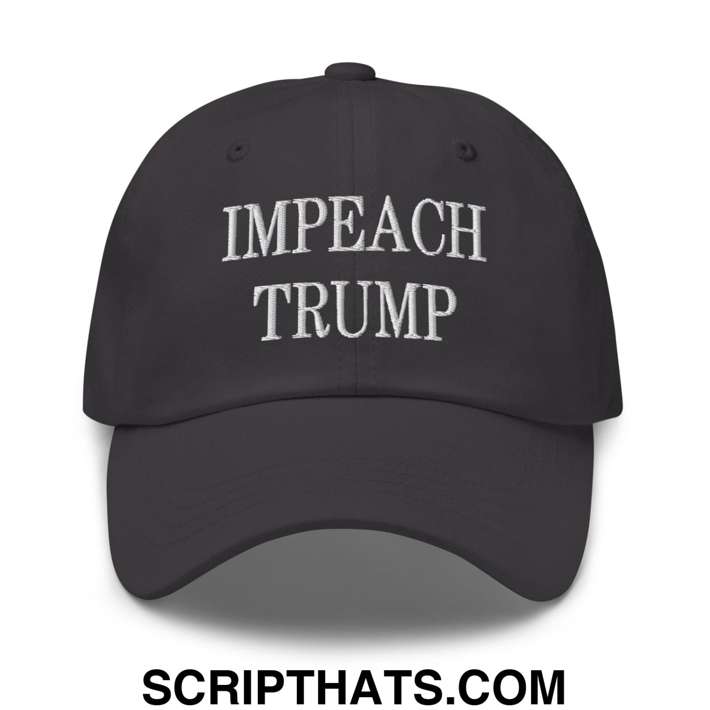 Impeach Trump Embroidered Unstructured Dad Hat Dark Grey