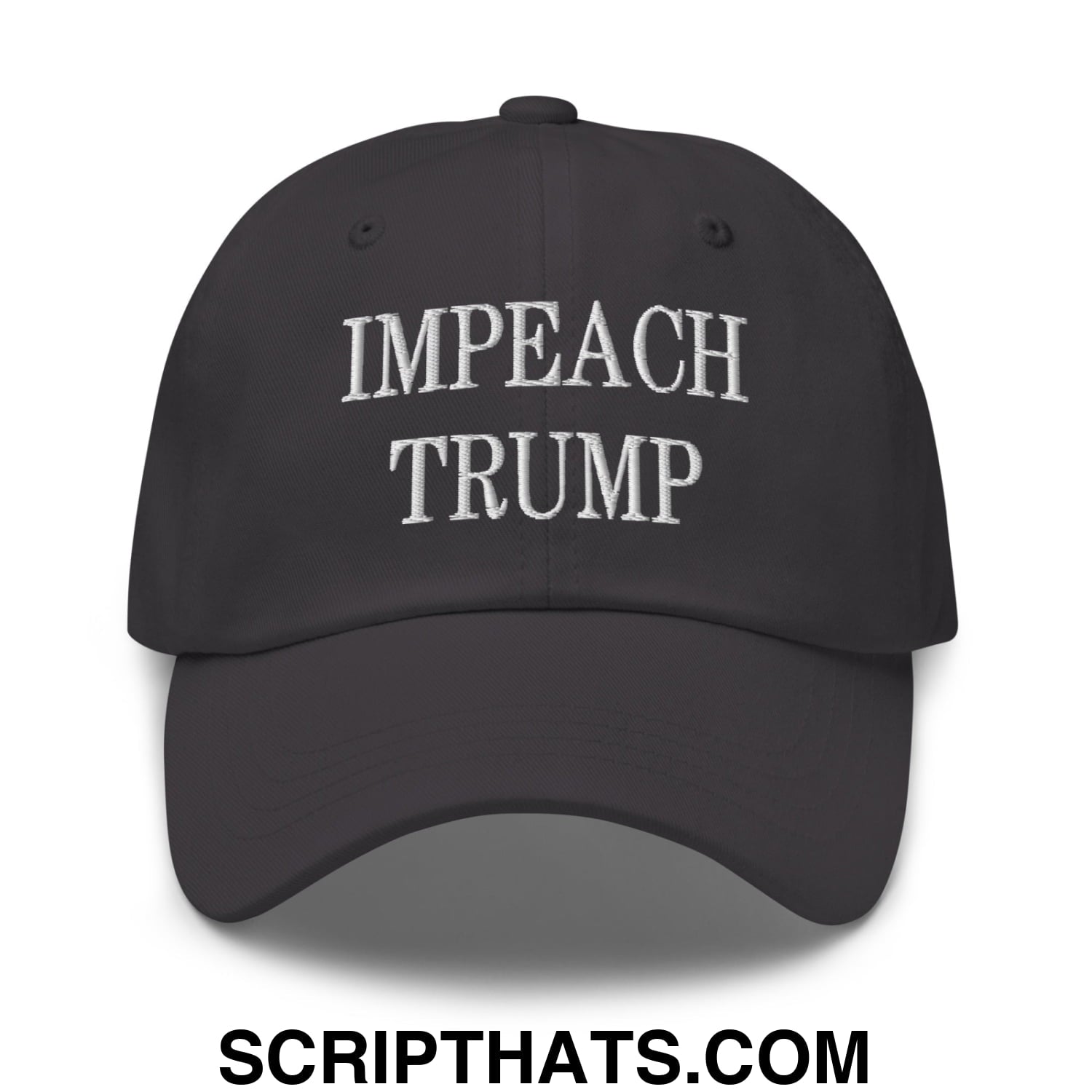 Impeach Trump Embroidered Unstructured Dad Hat Dark Grey