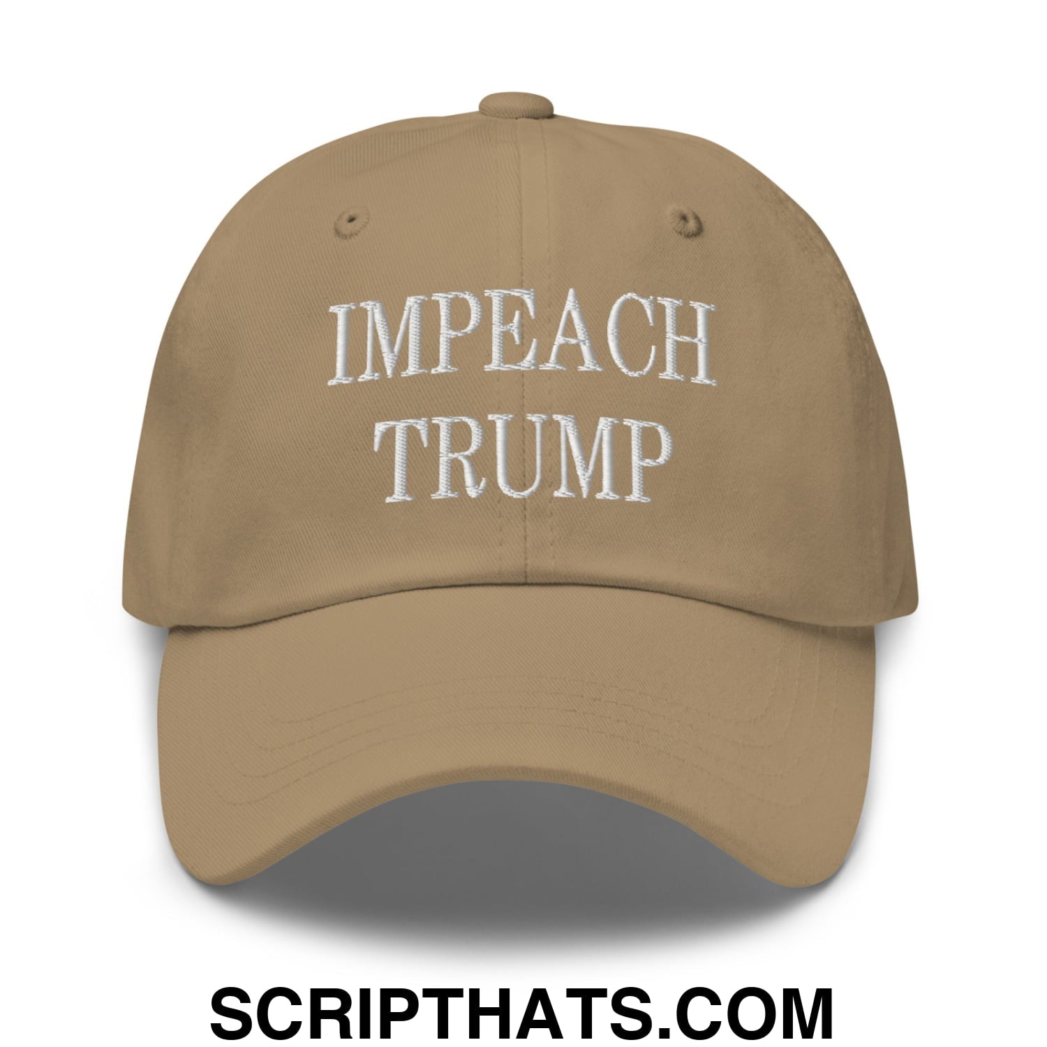 Impeach Trump Embroidered Unstructured Dad Hat Khaki