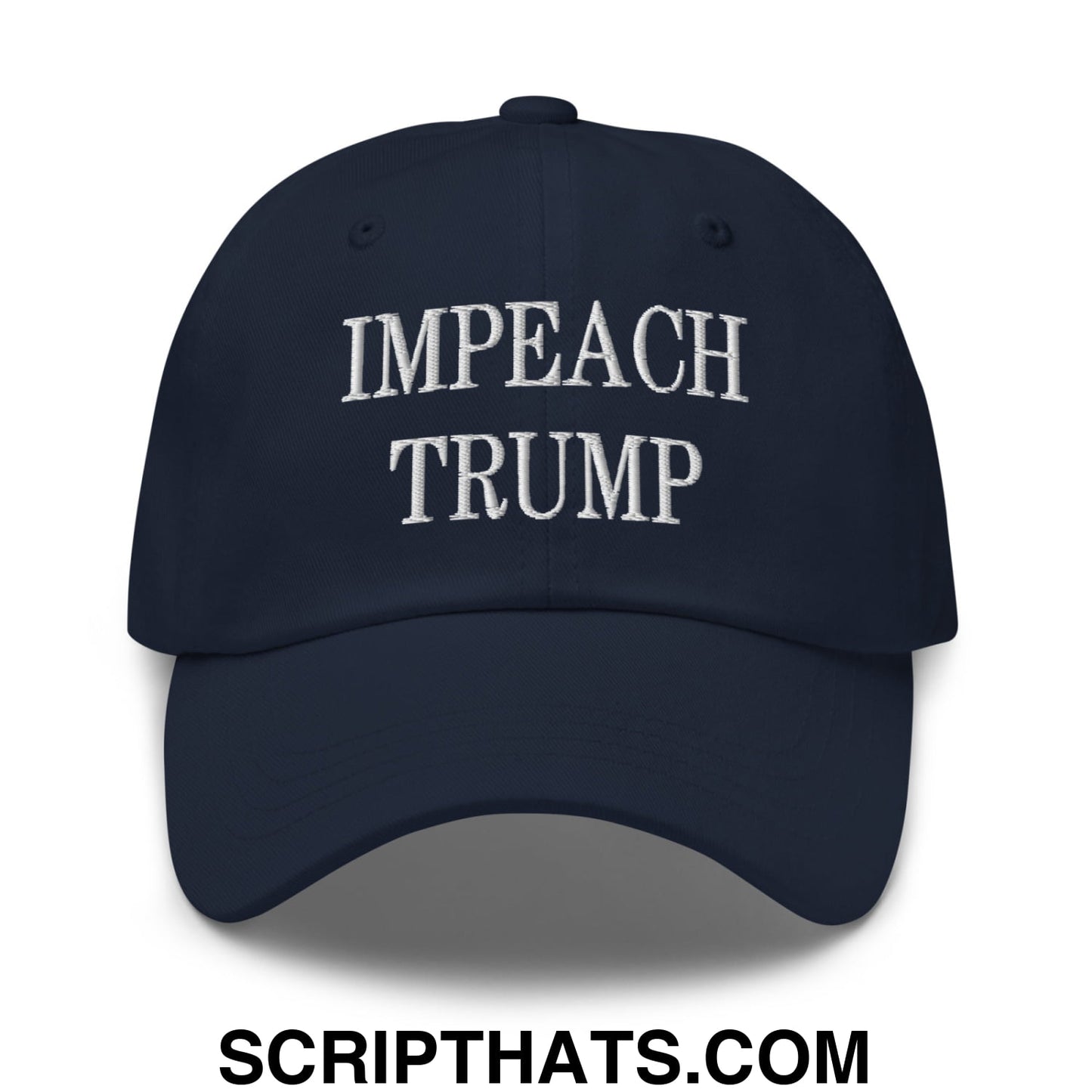 Impeach Trump Embroidered Unstructured Dad Hat Navy