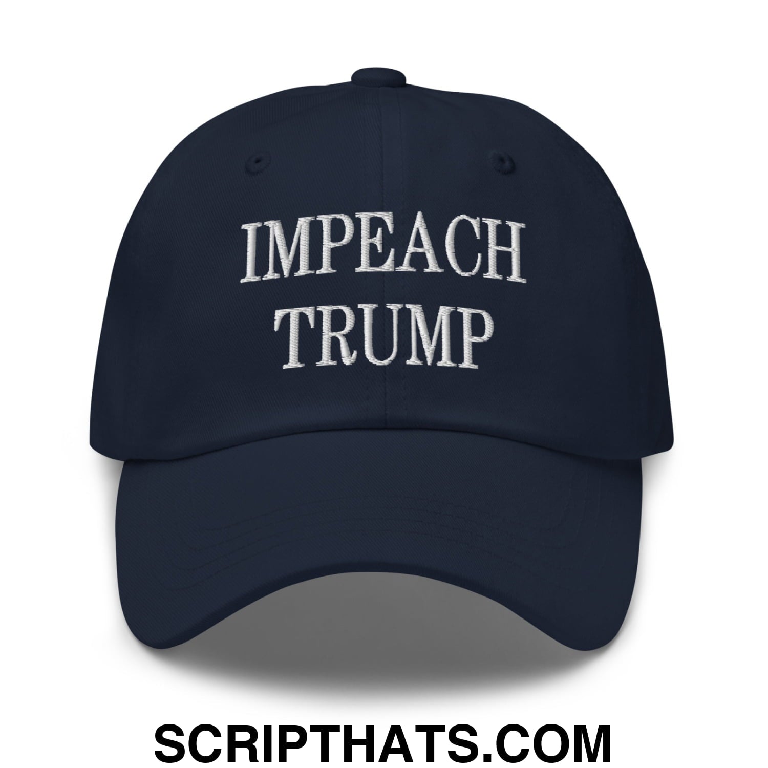 Impeach Trump Embroidered Unstructured Dad Hat Navy