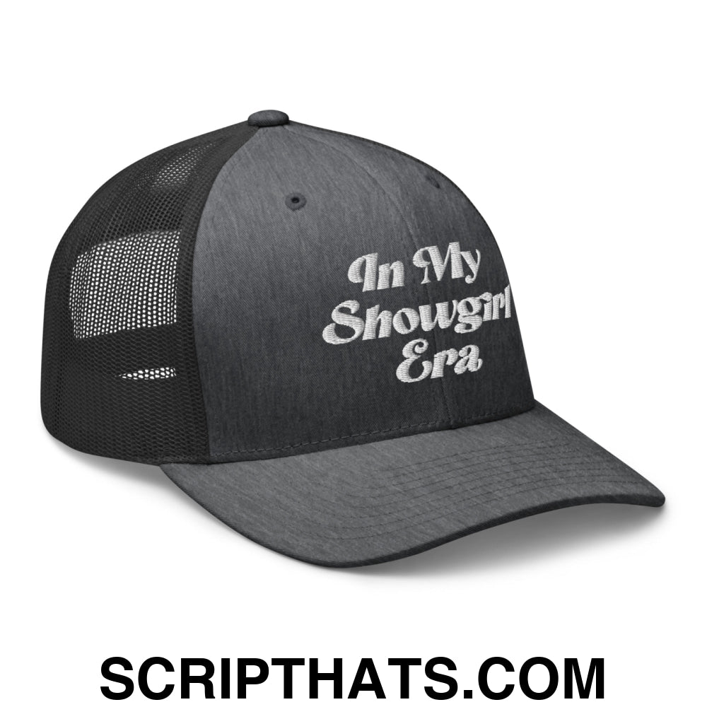In My Showgirl Era Embroidered Mesh Trucker Hat Dark Heather Gray