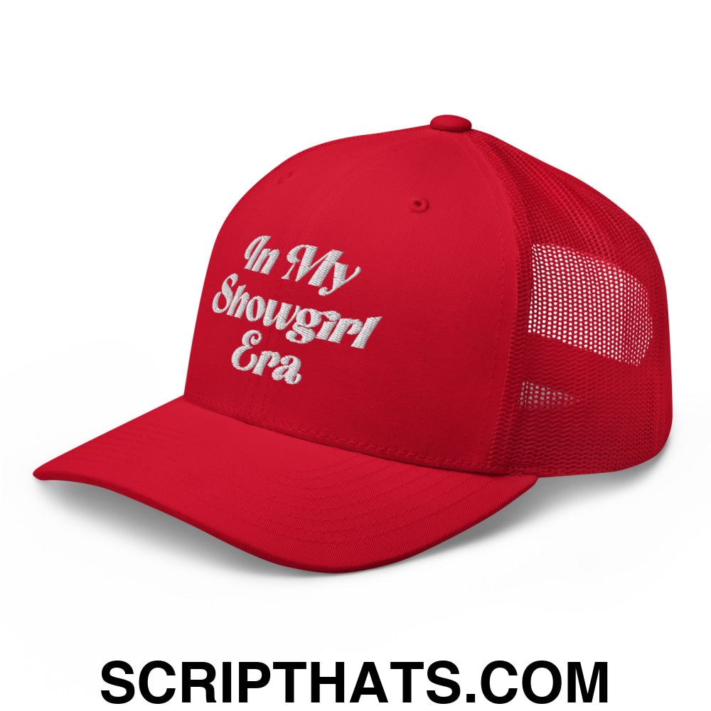 In My Showgirl Era Embroidered Mesh Trucker Hat Red