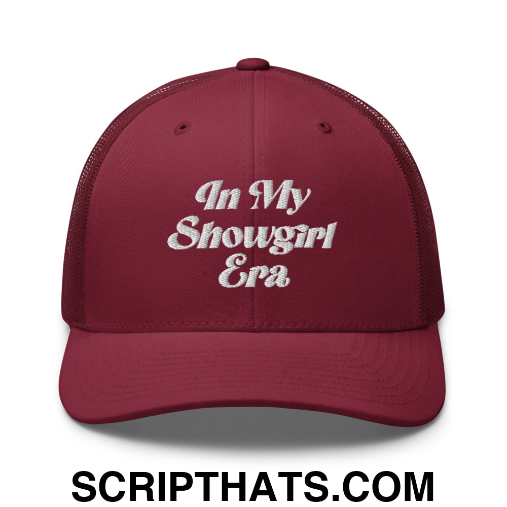 In My Showgirl Era Embroidered Mesh Trucker Hat Cranberry