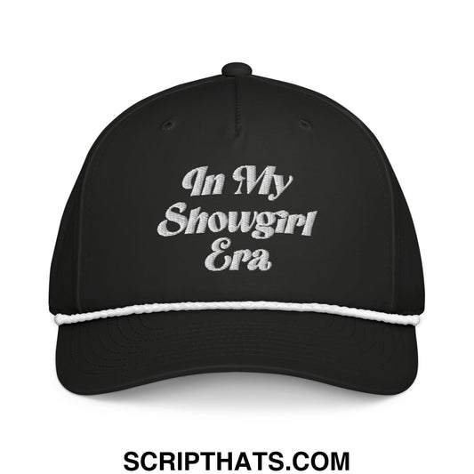 In My Showgirl Era Embroidered Rope Hat Black White