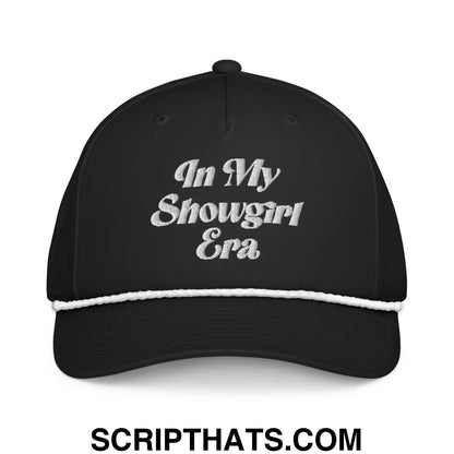 In My Showgirl Era Embroidered Rope Hat Black White