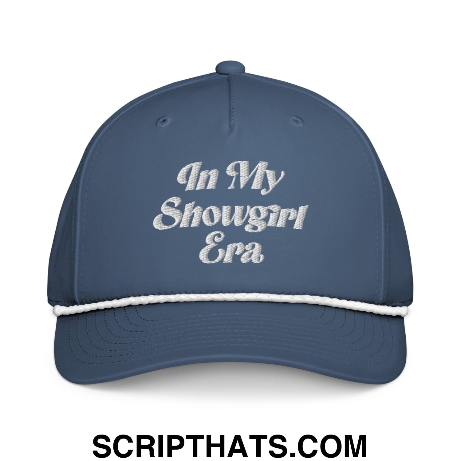 In My Showgirl Era Embroidered Rope Hat Light Blue White