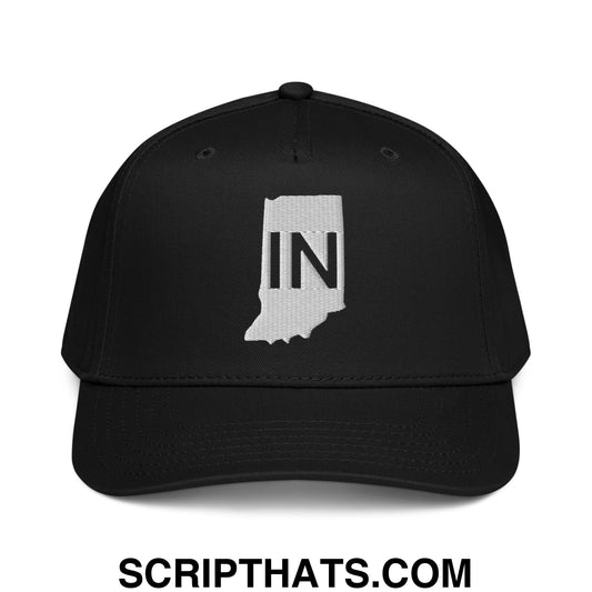 Indiana State IN Embroidered Baseball Snapback Hat Black