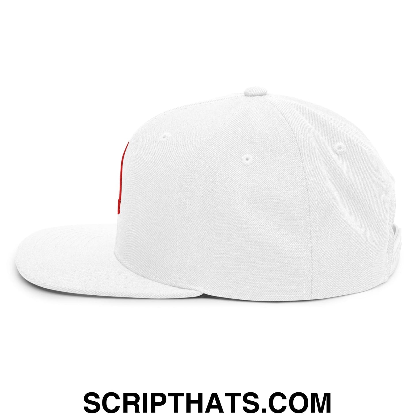 Indiana State IN Embroidered Flat Bill Brim Snapback Hat White