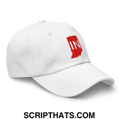 Indiana State IN Embroidered Unstructured Dad Hat White