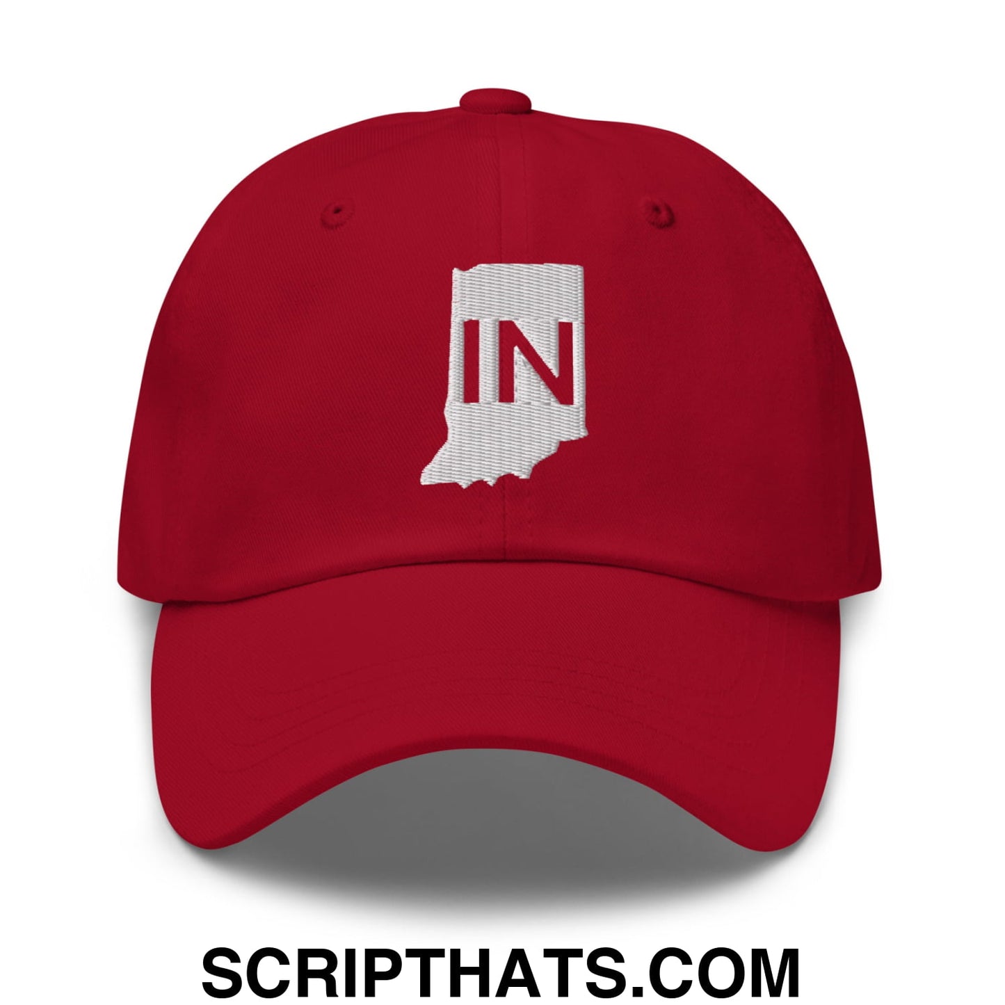 Indiana State IN Embroidered Unstructured Dad Hat Cranberry
