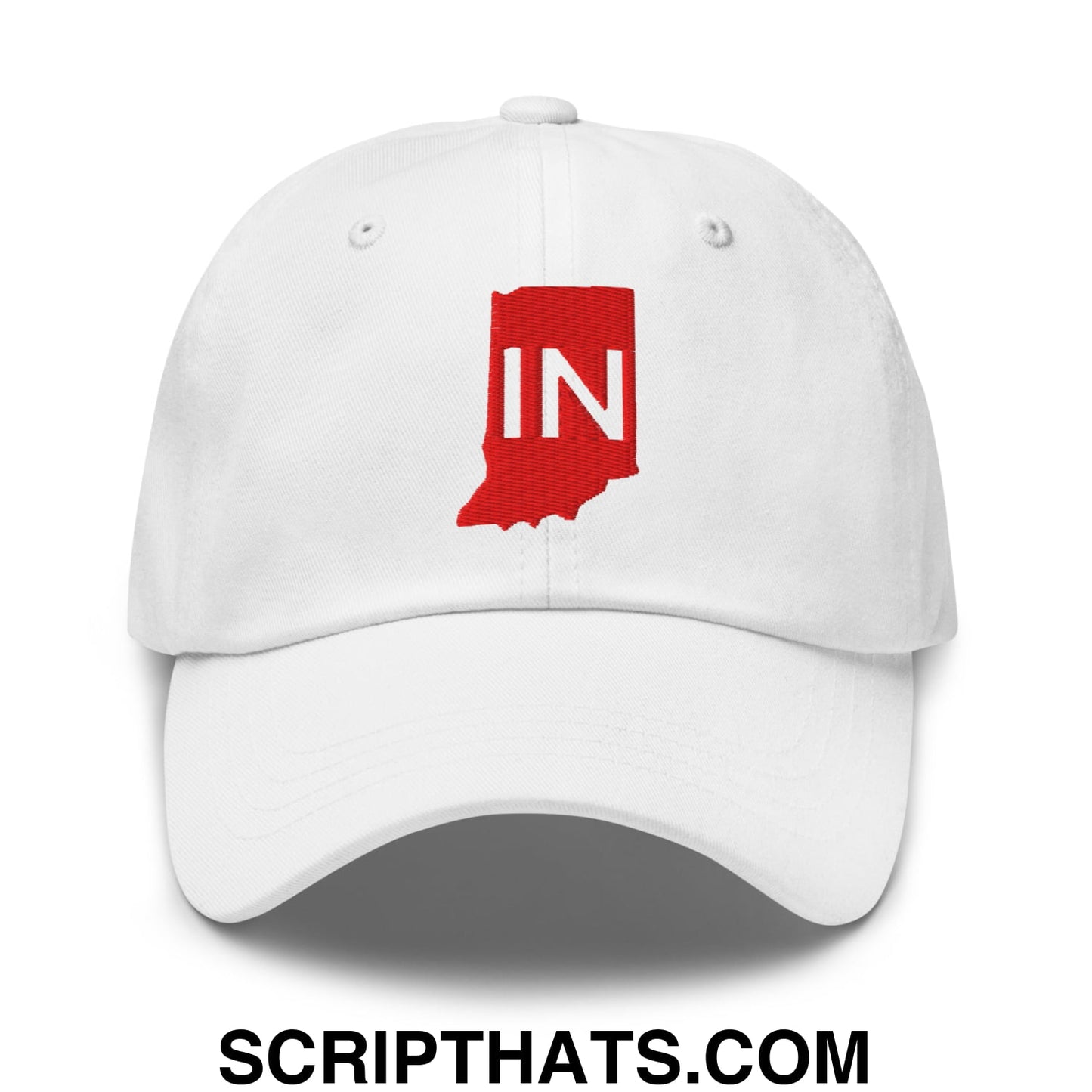 Indiana State IN Embroidered Unstructured Dad Hat White