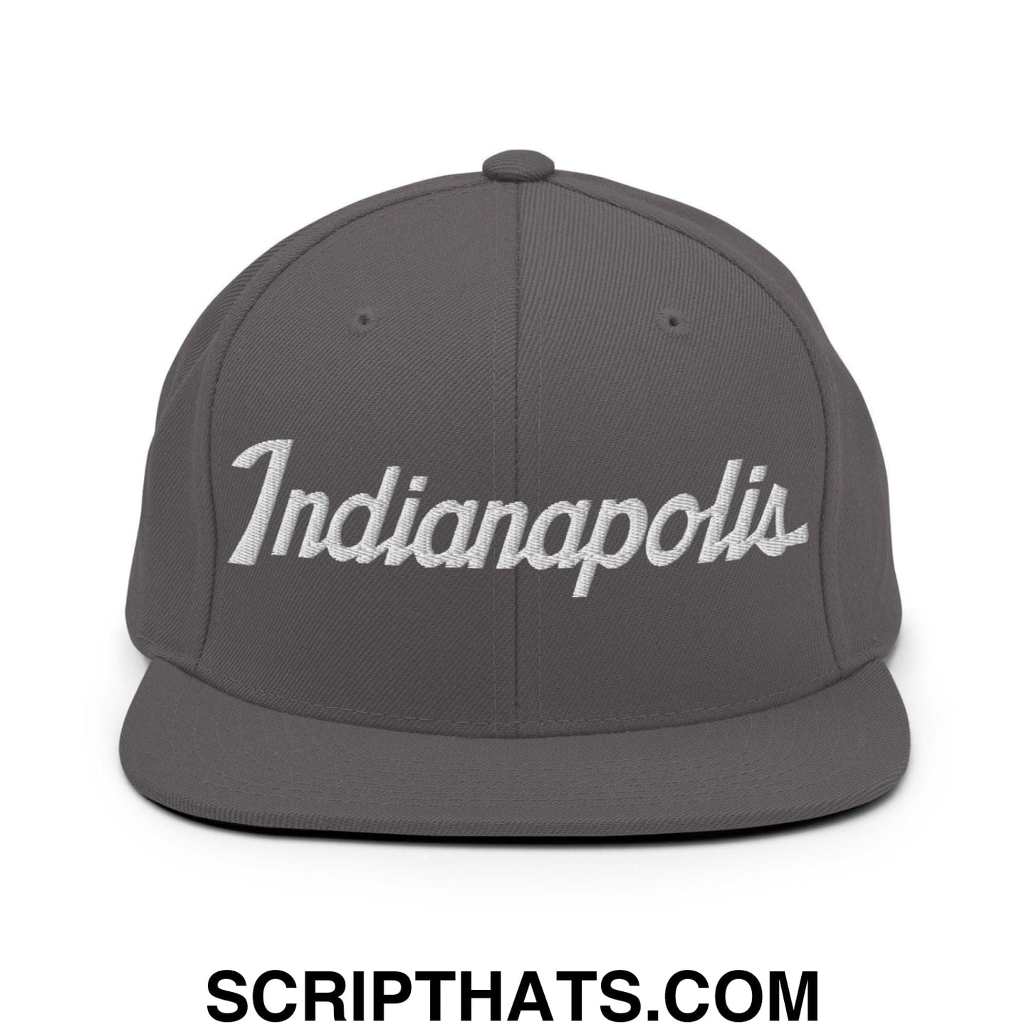 Indianapolis Script Snapback Hat Dark Grey