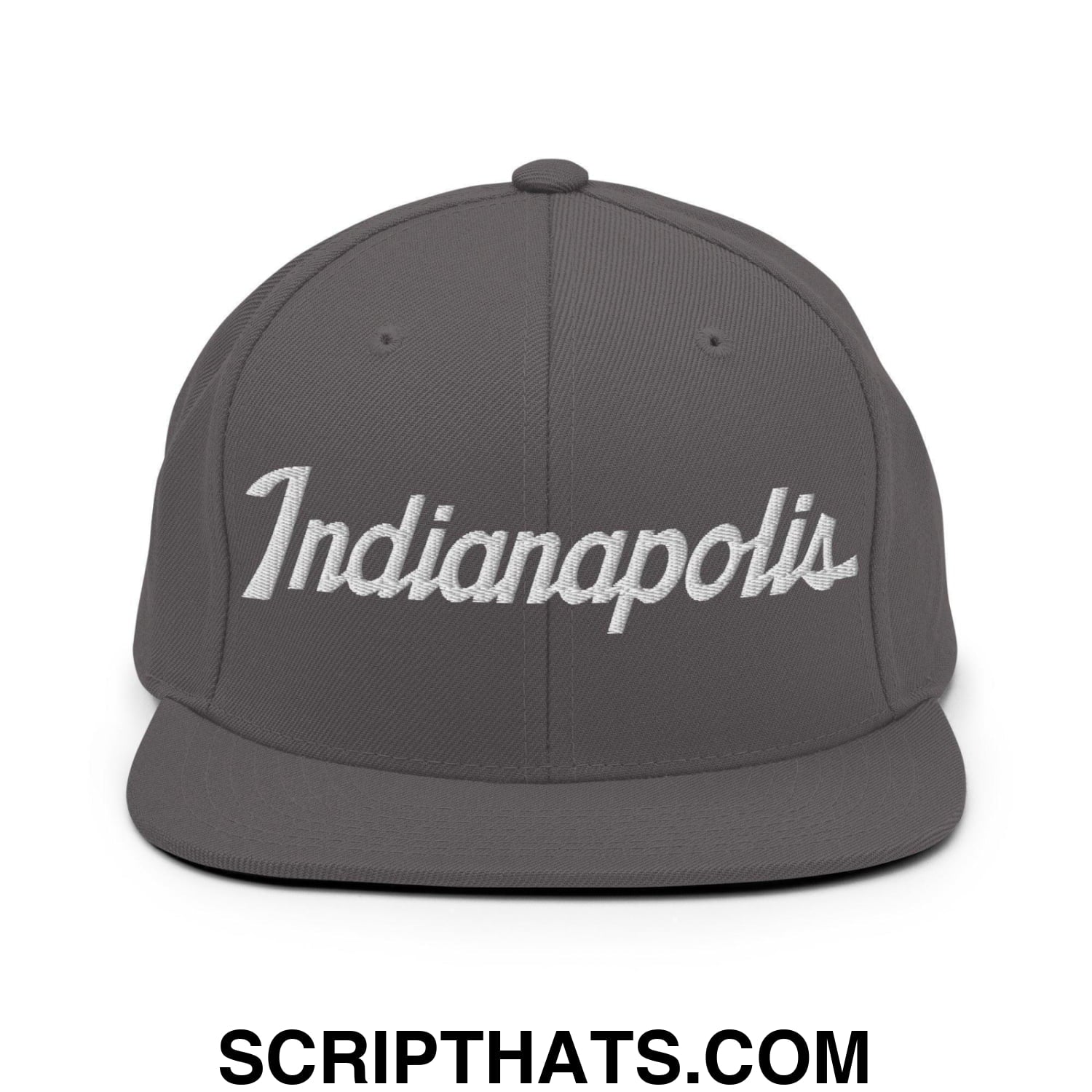 Indianapolis Script Snapback Hat Dark Grey