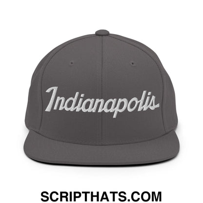 Indianapolis Script Snapback Hat Dark Grey