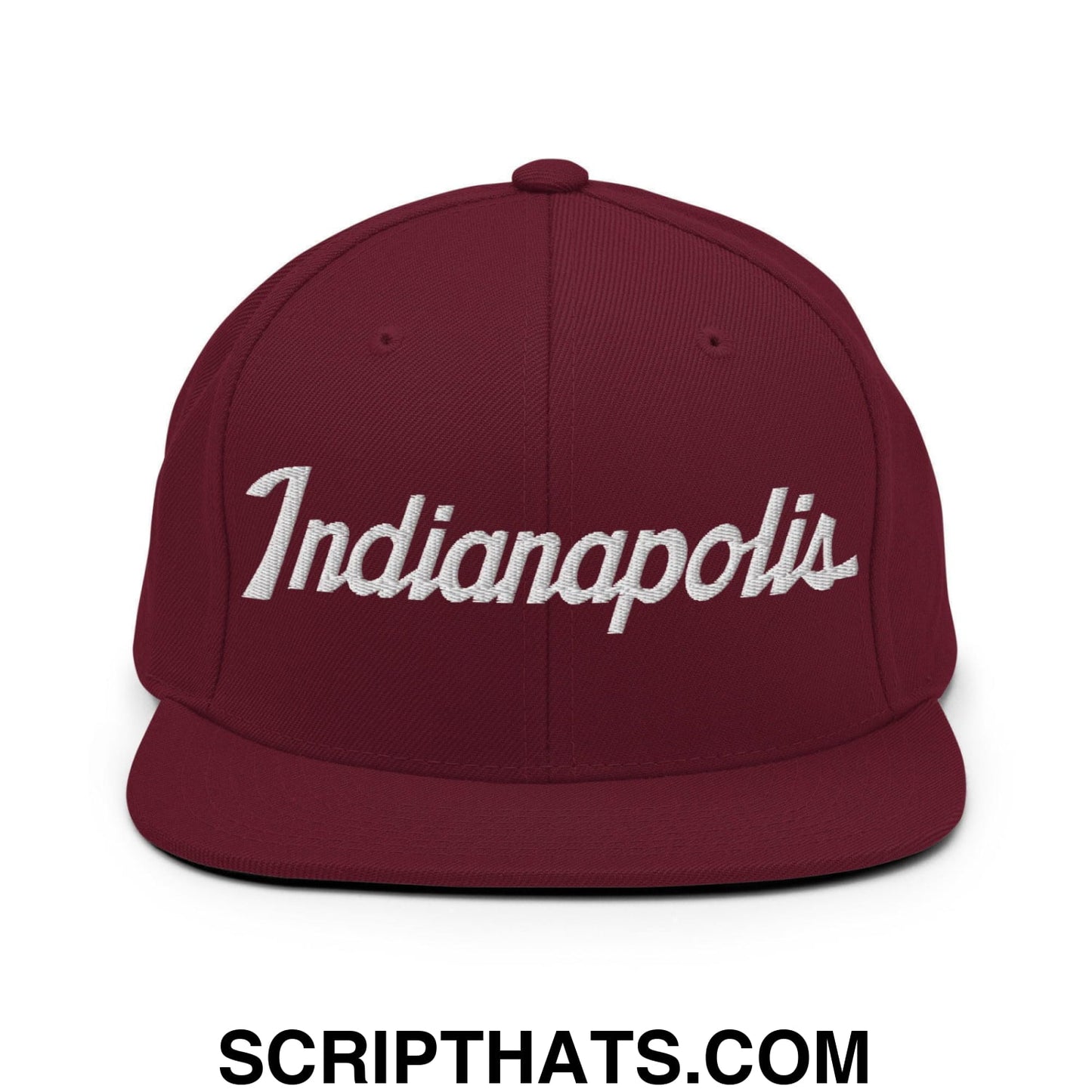 Indianapolis Script Snapback Hat Maroon