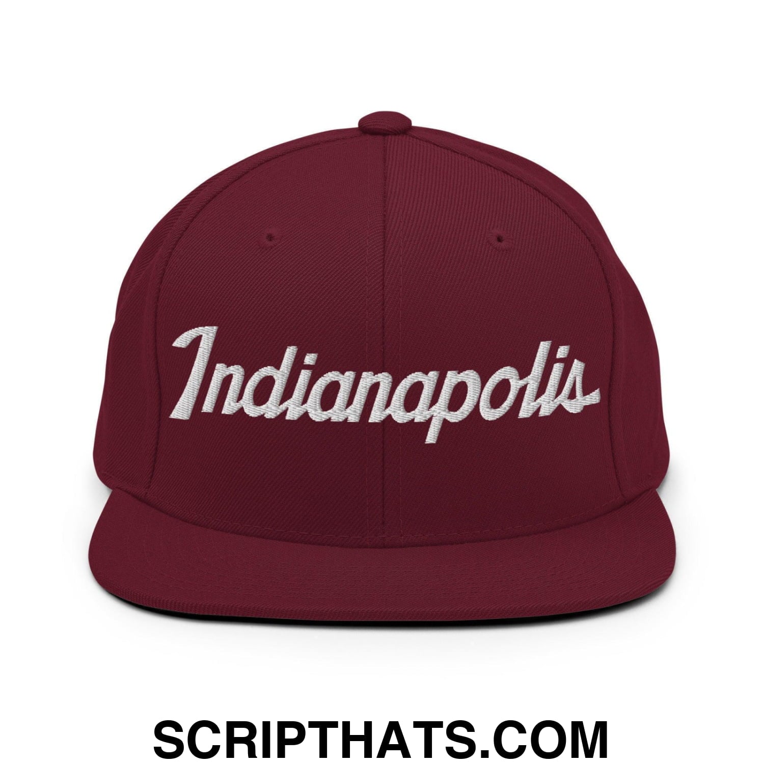 Indianapolis Script Snapback Hat Maroon