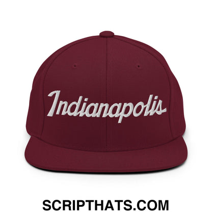 Indianapolis Script Snapback Hat Maroon