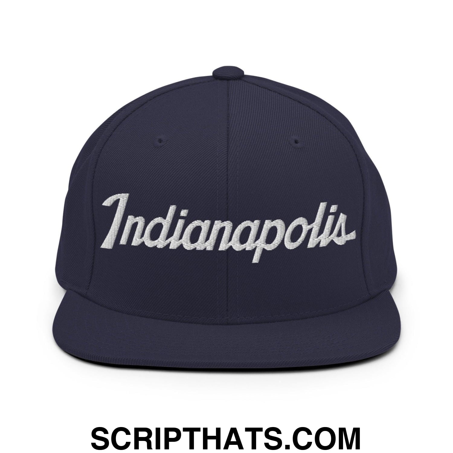 Indianapolis Script Snapback Hat Navy