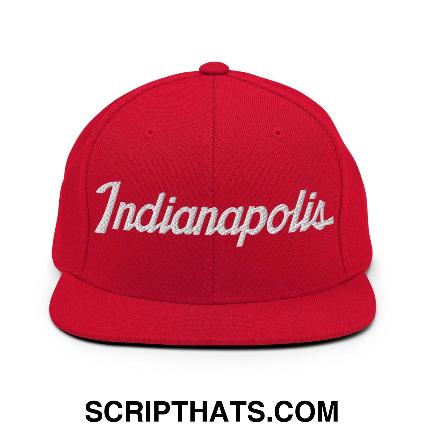 Indianapolis Script Snapback Hat Red