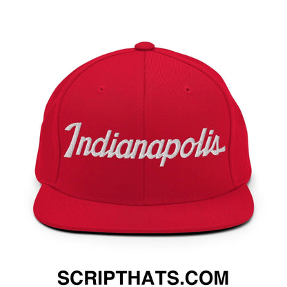 Indianapolis Script Snapback Hat Red