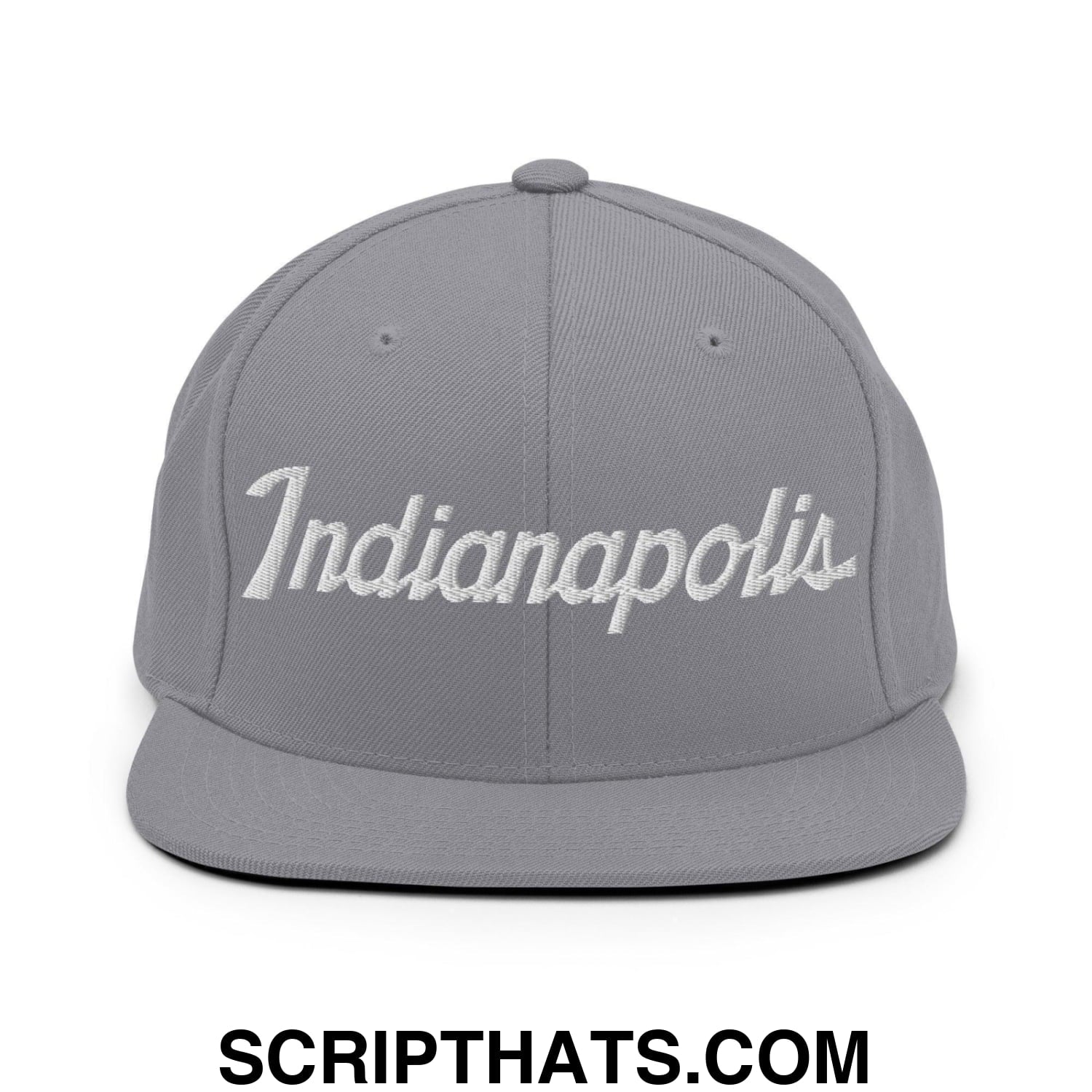 Indianapolis Script Snapback Hat Silver