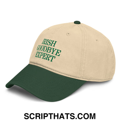 Irish Goodbye Expert Embroidered Baseball Dad Hat Dark Green Khaki