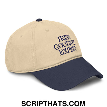 Irish Goodbye Expert Embroidered Baseball Dad Hat Navy Khaki