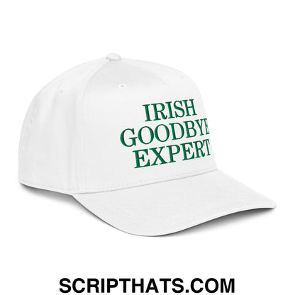 Irish Goodbye Expert Embroidered Baseball Snapback Hat White
