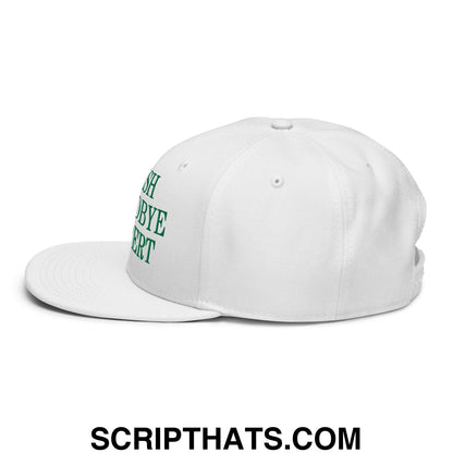 Irish Goodbye Expert Embroidered Flat Brim Bill Snapback Hat White