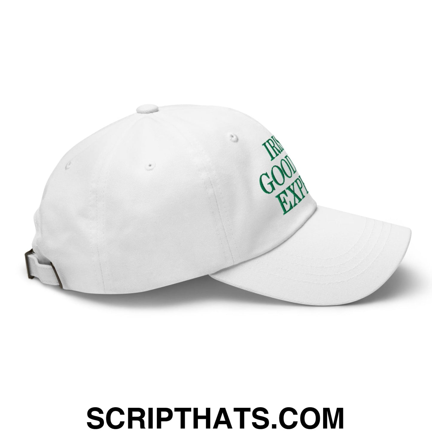 Irish Goodbye Expert Embroidered Unstructured Dad Hat White