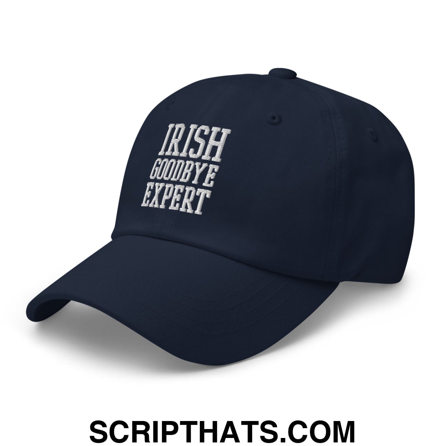 Irish Goodbye Expert Embroidered Unstructured Dad Hat Navy
