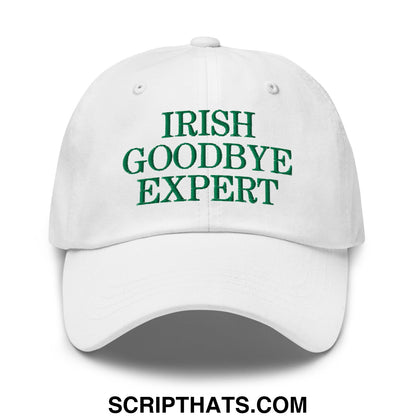 Irish Goodbye Expert Embroidered Unstructured Dad Hat White