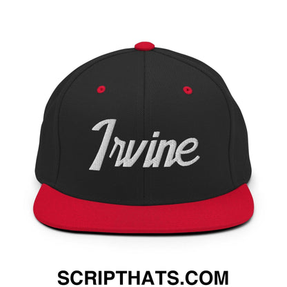 Irvine Script Snapback Hat Black Red