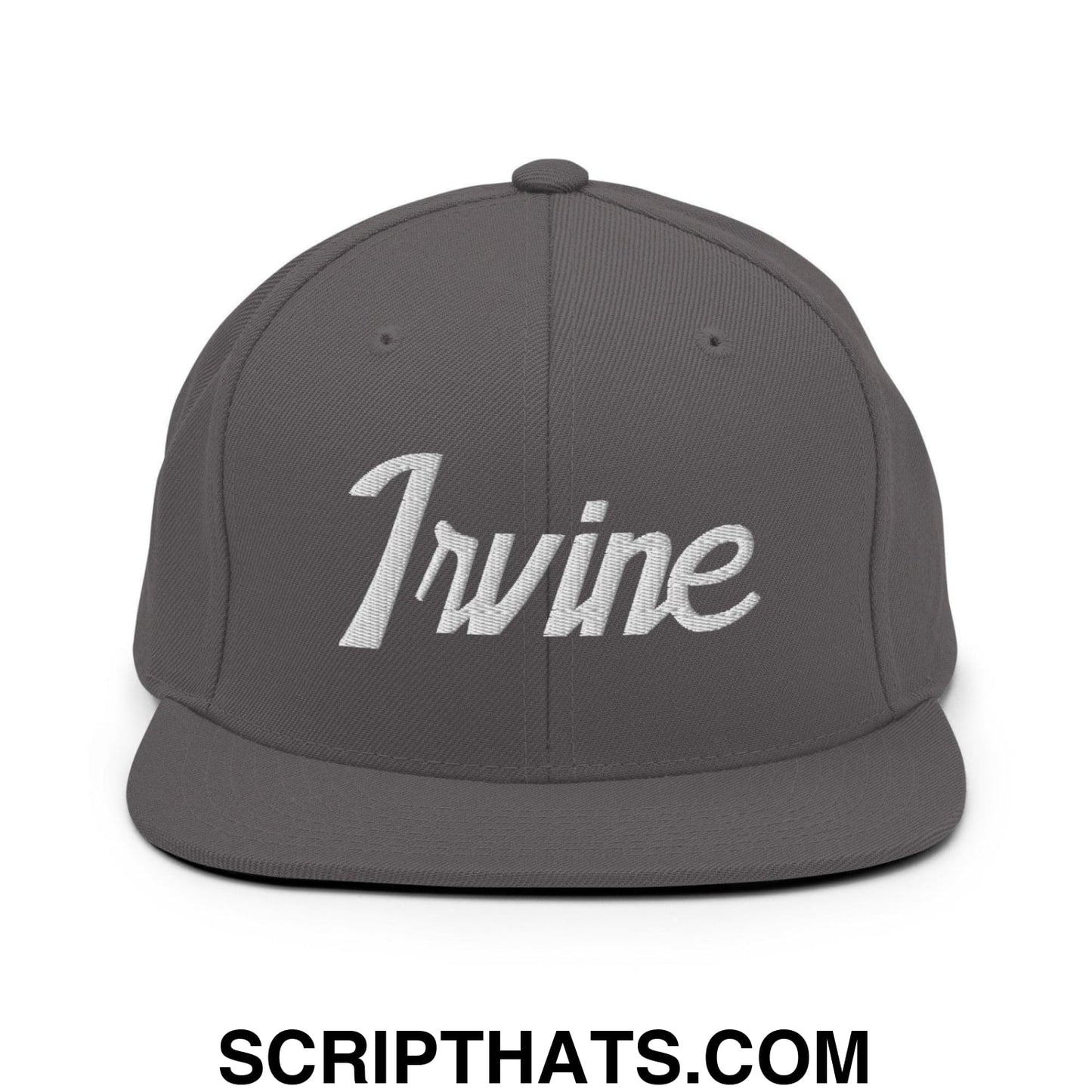 Irvine Script Snapback Hat Dark Grey