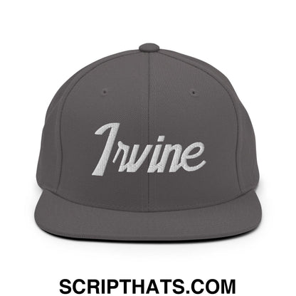 Irvine Script Snapback Hat Dark Grey