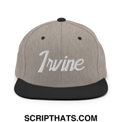 Irvine Script Snapback Hat Heather Black