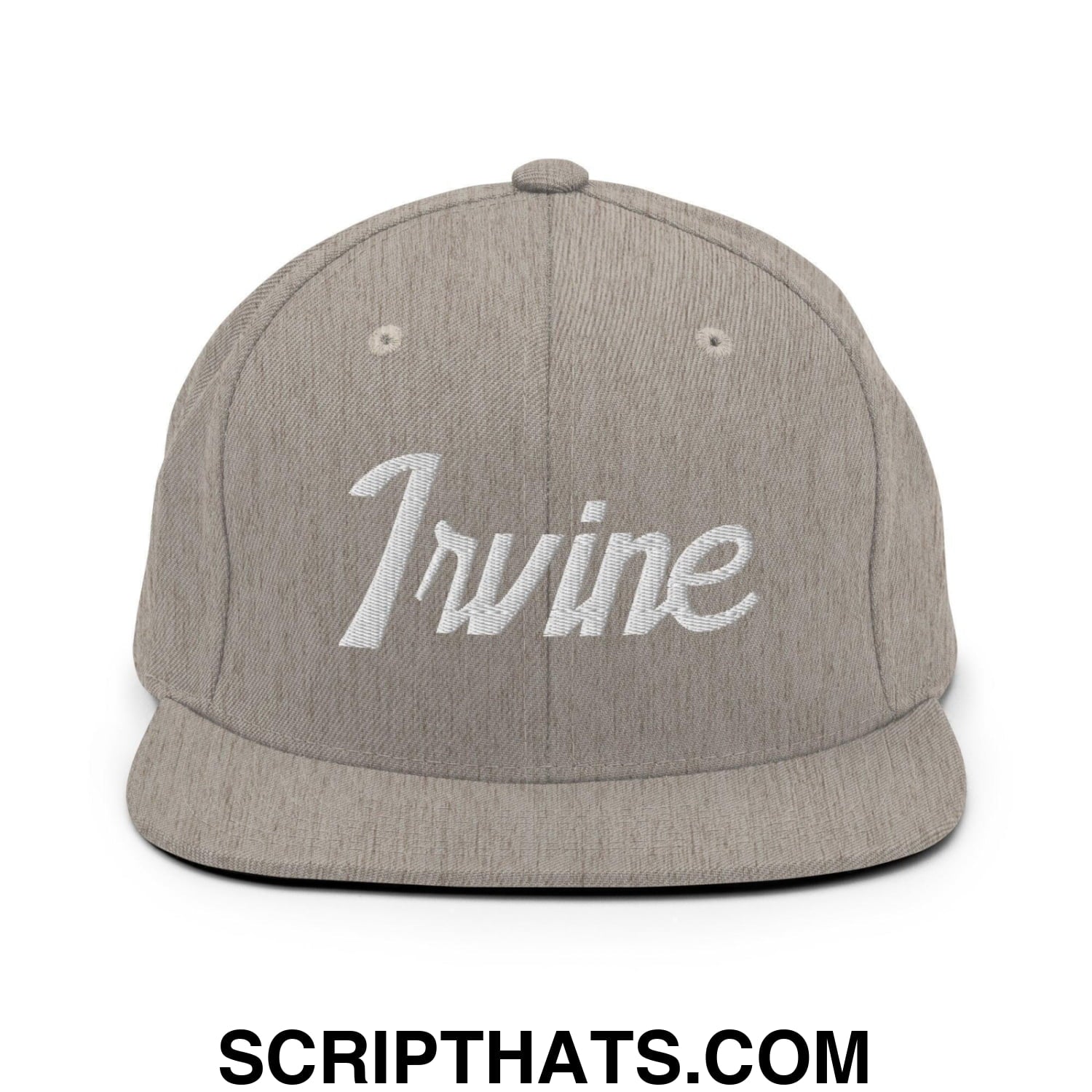 Irvine Script Snapback Hat Heather Grey