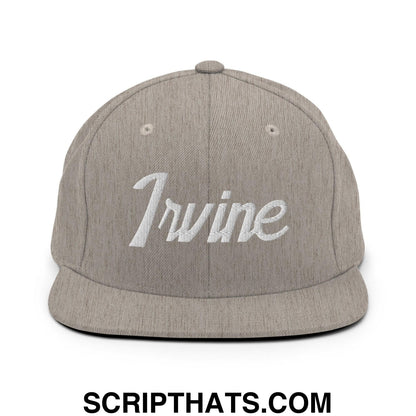 Irvine Script Snapback Hat Heather Grey