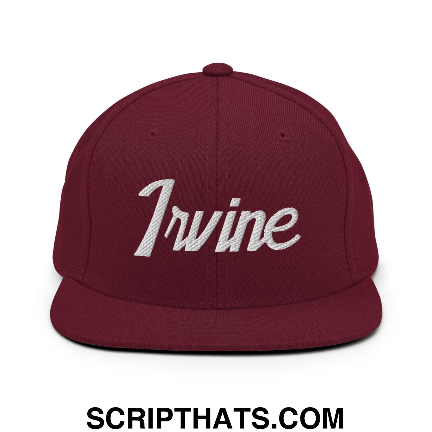 Irvine Script Snapback Hat Maroon